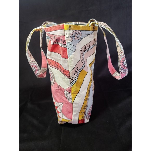 Tory Burch Bag Printed Canvas Tote EUC Summer Pool Picnic Beach All Over Print - Picture 5 of 12